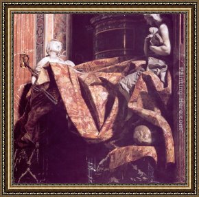 Virgil's Tomb Framed Paintings - Tomb of Pope Alexander VII [detail] by Gian Lorenzo Bernini